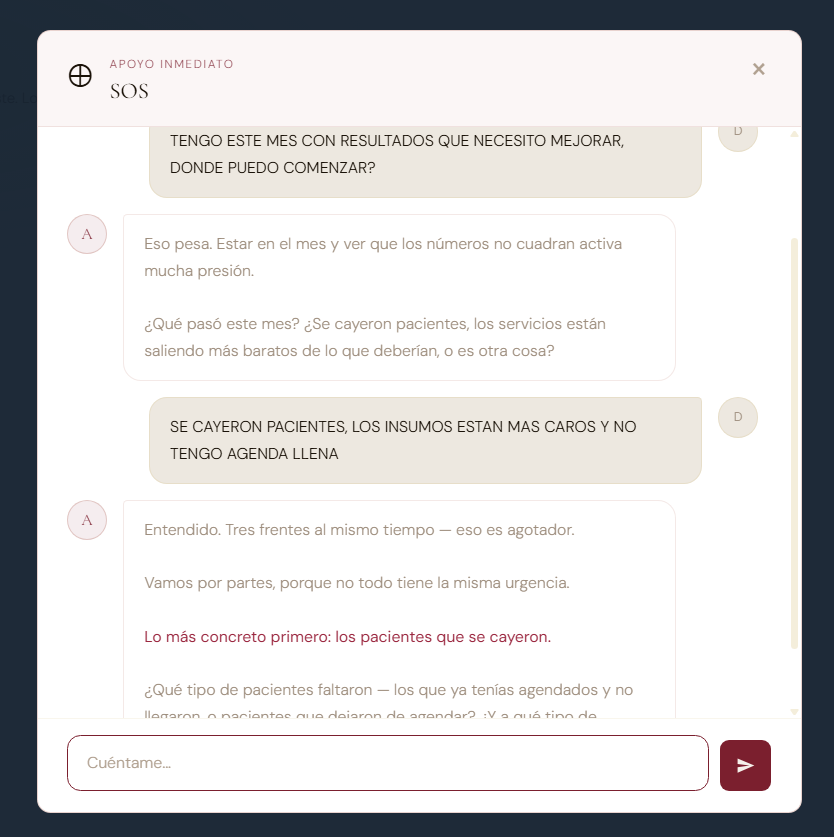 Conversación real con el Agente ALMA en modo SOS